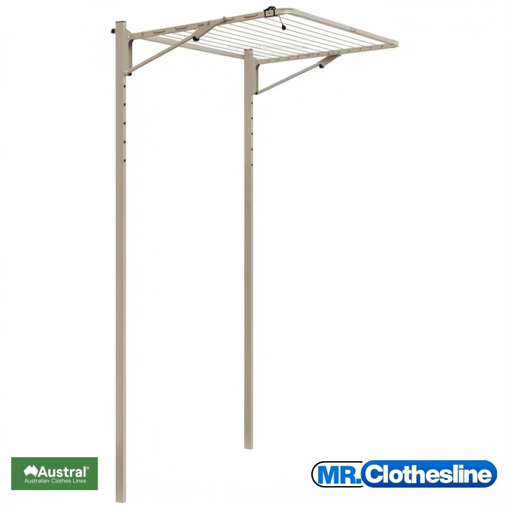 Austral Unit Line  with a Ground Mount  Kit for installation into soil and grass. Colour Dune.