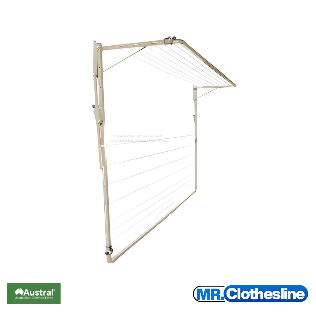 Austral Fold Down Clothesline inner clothesline frame open the larger frame folded flat.