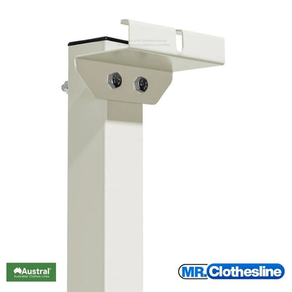 Austral retractable receiving hook installed on a ground post.