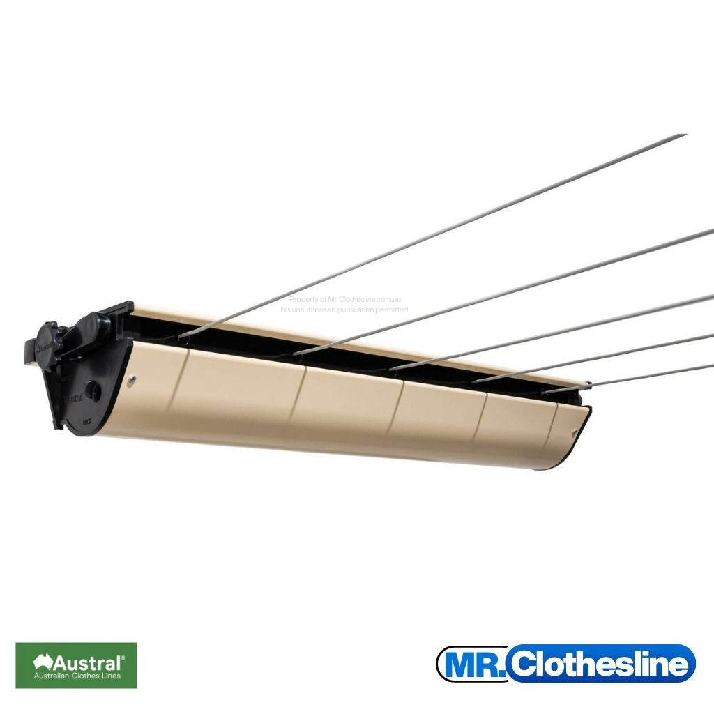 Austral Retractaway 50, lines extended. Colour Classic Cream