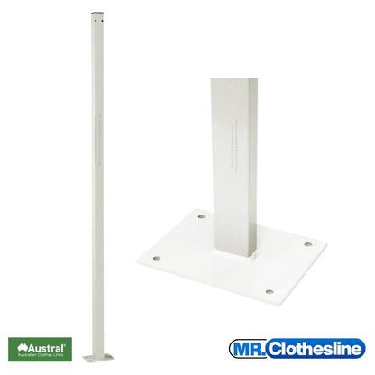 Austral plated ground mount post and a close up of the plate.