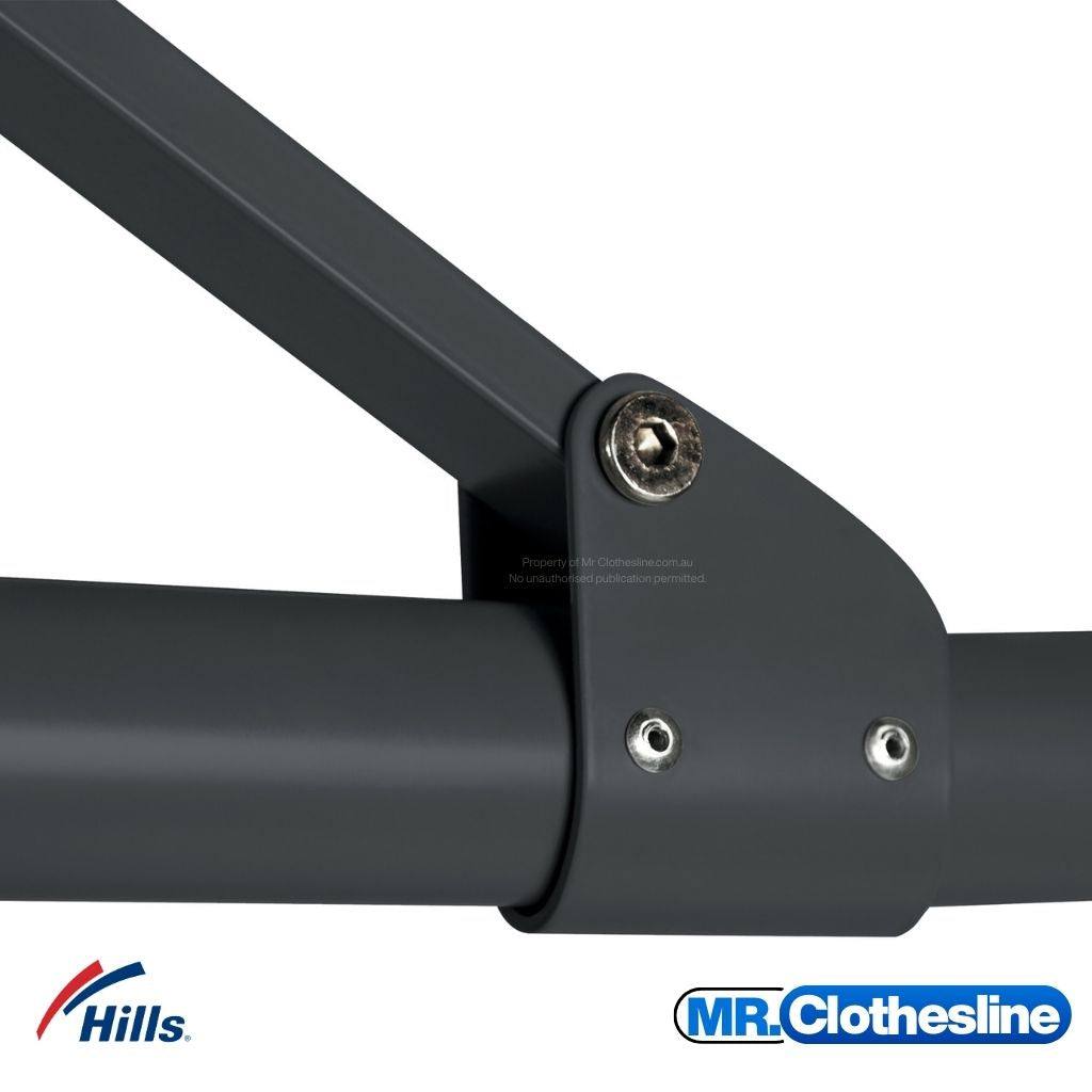 Hills Folding Rotary 8-Line Clothesline close up of arm.