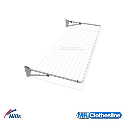 Hills Single Fold Down Clothesline looking down on the clothesline showing full drying line span and bracket detail.
